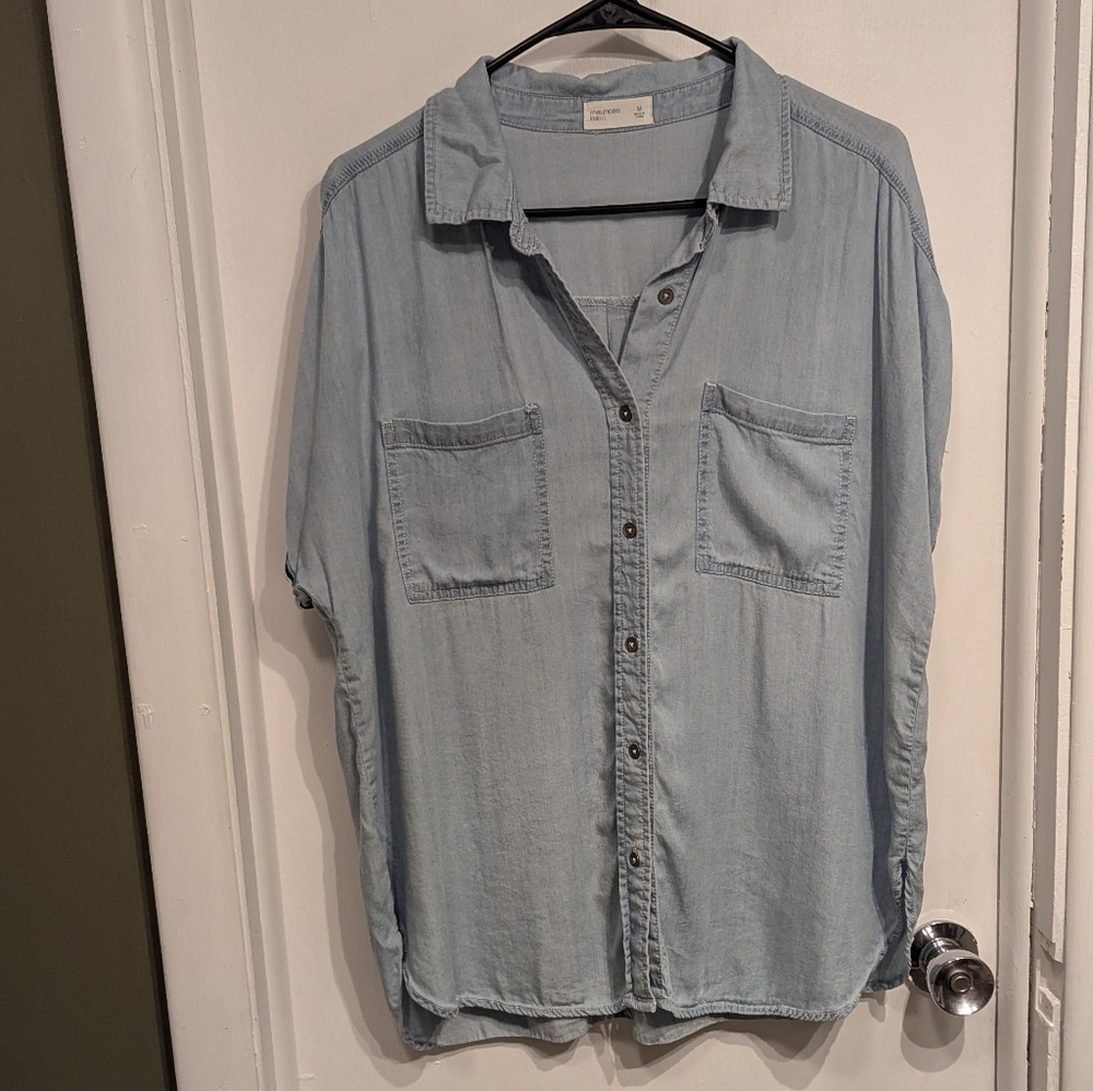 Maurices Light Blue Button Down Shirt